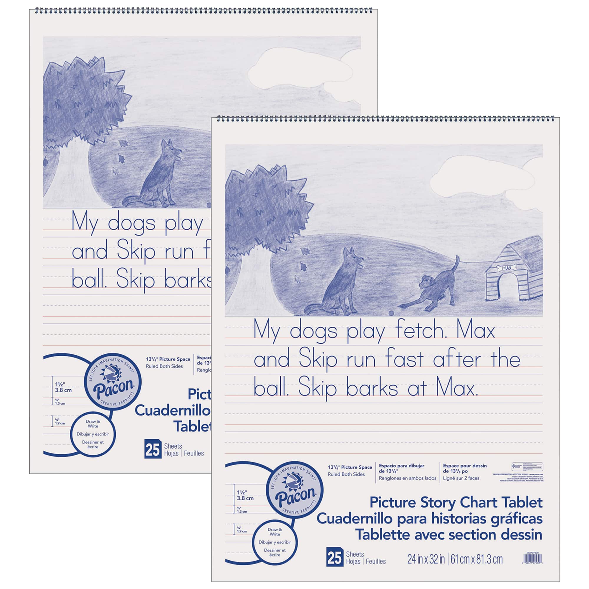Pacon® 24" x 32" Picture Story Chart Tablets, 2 Packs of 25